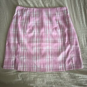 Pink Plaid Women's Skirt